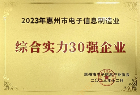 我司入选西安市电子信息造作业综合实力30强